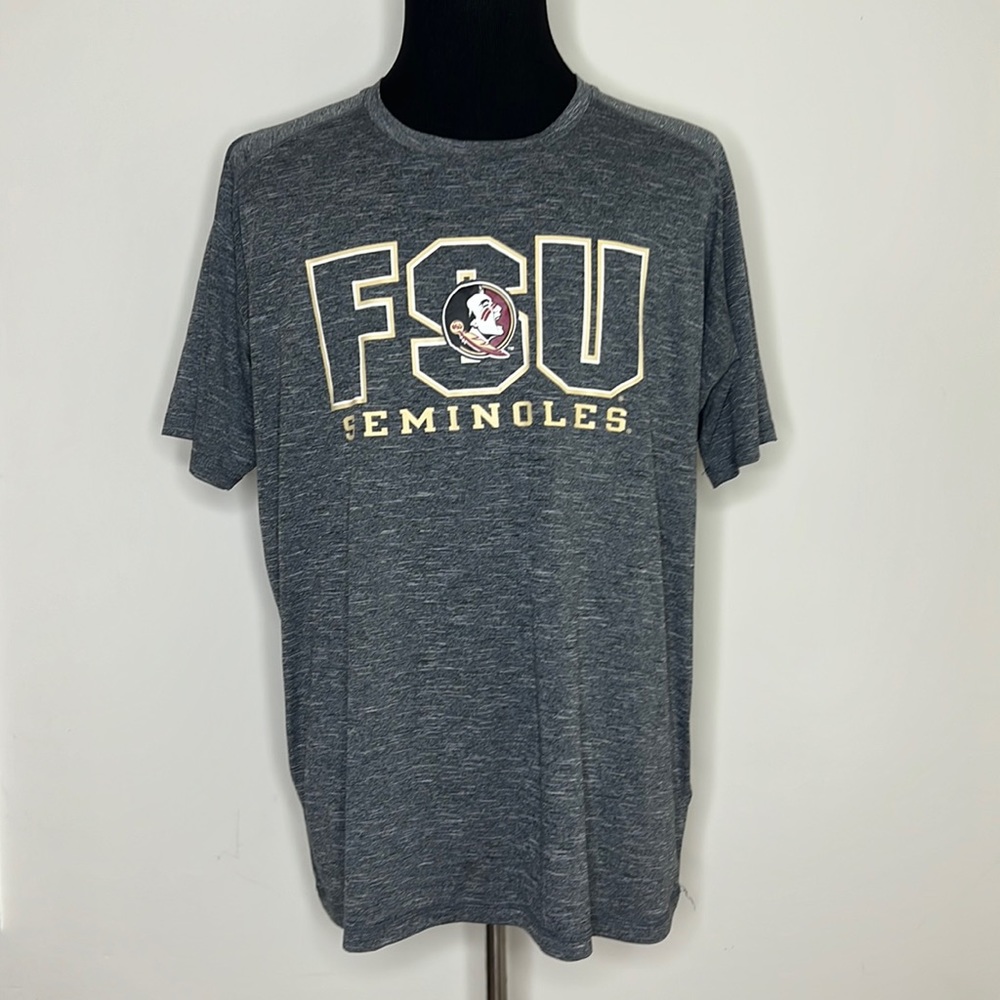 CHAMPION ELITE Heathered Big & Tall Grey FSU Seminole Moisture Wicking Tee
